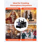 VEVOR Sneeuwmachine, 900 W, draagbaar, hangend, met omgevingslicht, met draadloze afstandsbediening en vloeistofreservoir, 1 l, buitengebruik, voor kerstfeesten