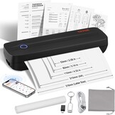 VEVOR Draagbare printer, 2600 mAh-batterij, 203 dpi, Bluetooth inktloze mobiele printer voor A4, A5 en 8,5 "x 11" thermisch papier, compatibel met iOS, Android en laptop, ideaal voor reizen, kantoor