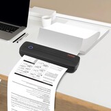 VEVOR Draagbare printer, 2600 mAh-batterij, 203 dpi, Bluetooth inktloze mobiele printer voor A4, A5 en 8,5 "x 11" thermisch papier, compatibel met iOS, Android en laptop, ideaal voor reizen, kantoor