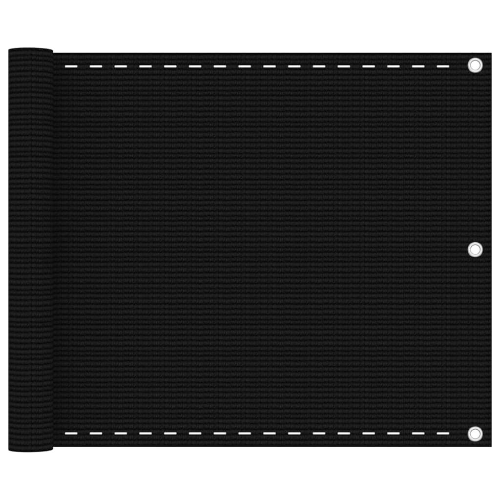 vidaXL Balkonscherm Zwart 75x500 cm HDPE - 31% Korting!