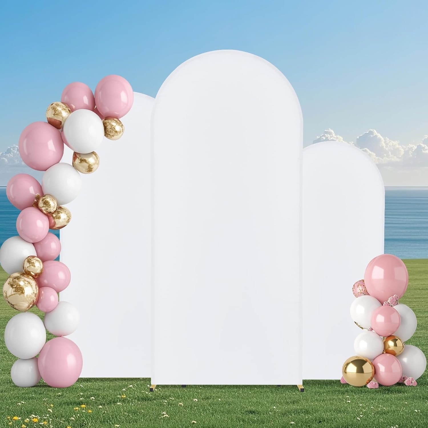 Gouden Achtergrondstandaard Bruiloft & Feest | 3-delig | Chiffon Inclusief | -34%