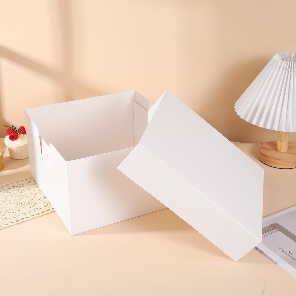 1 taartdoos met 1 onderzetter, 30 x 30 x 20 cm (verpakking van 12 inch)