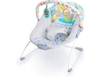 Bright Starts Safari Fun - Vibrating Bouncer with Toy bar