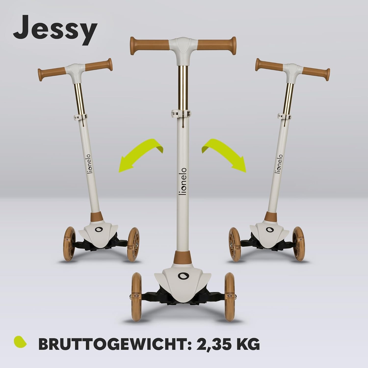 Lionelo Jessy Driewieler Step voor kinderen - Bruin - In hoogte verstelbaar