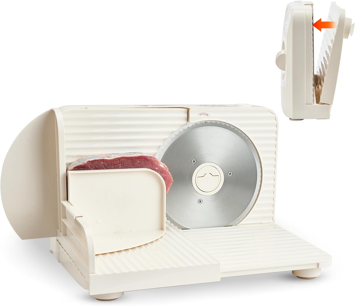VEVOR Allessnijder, 180 W, elektrische snijmachine met 17 cm lemmet, vleessnijmachine met instelbare dikte van 0-15 mm, voor bevroren vlees, ham, prime, steak