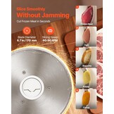 VEVOR Allessnijder, 180 W, elektrische snijmachine met 17 cm lemmet, vleessnijmachine met instelbare dikte van 0-15 mm, voor bevroren vlees, ham, prime, steak