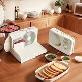 VEVOR Allessnijder, 180 W, elektrische snijmachine met 17 cm lemmet, vleessnijmachine met instelbare dikte van 0-15 mm, voor bevroren vlees, ham, prime, steak