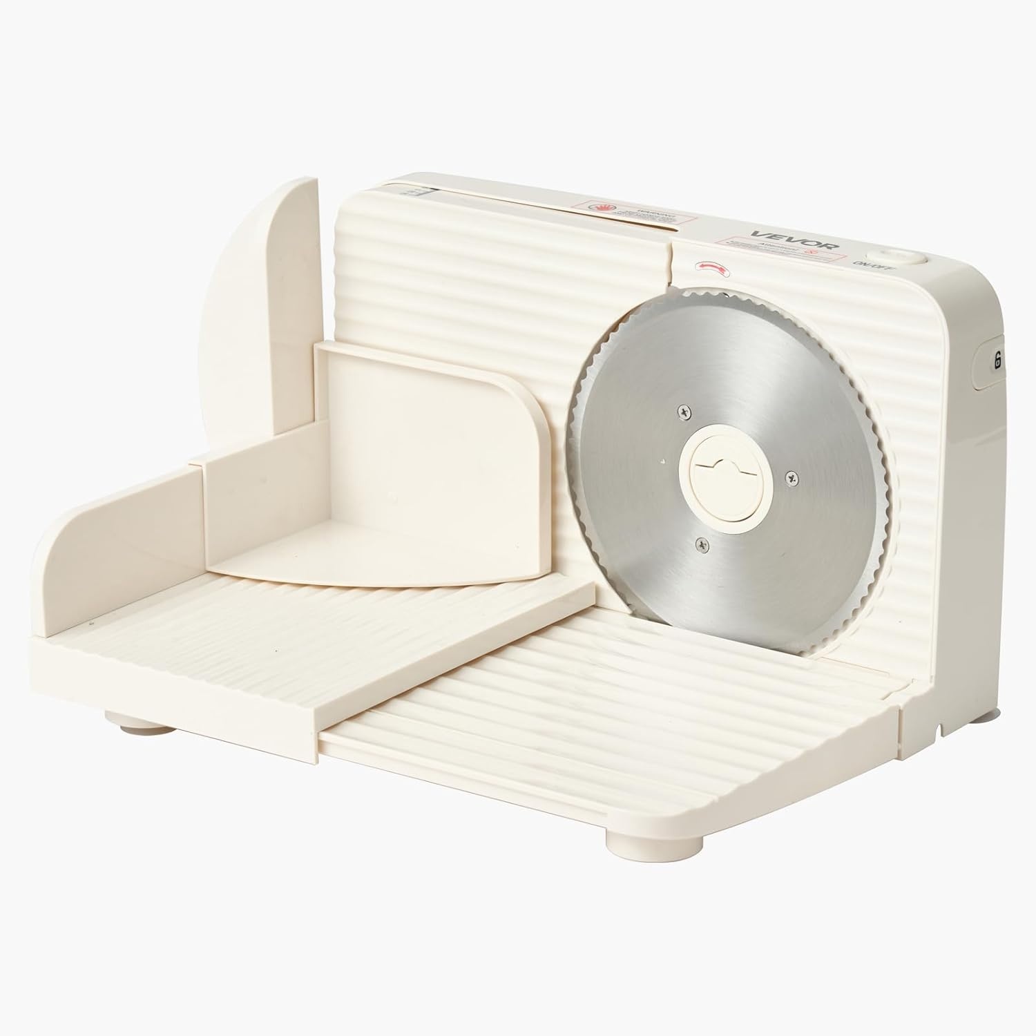 VEVOR Allessnijder, 180 W, elektrische snijmachine met 17 cm lemmet, vleessnijmachine met instelbare dikte van 0-15 mm, voor bevroren vlees, ham, prime, steak