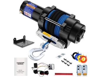 Anbull Elektrische Kabel Lier 12V 4500 LBS/2045 kg met Synthetisch Touw