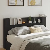 Hoofdbordkast met LED-verlichting 180 cm Zwart - 75% Korting!