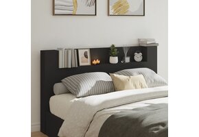 Hoofdbordkast met LED-verlichting Zwart - 78% Korting