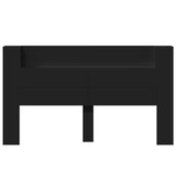 vidaXL Hoofdbordkast met LED-verlichting 180x16,5x103,5 cm zwart