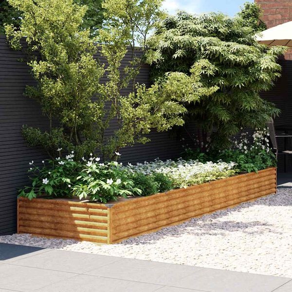 vidaXL Plantenbak verhoogd 387x100x36 cm cortenstaal