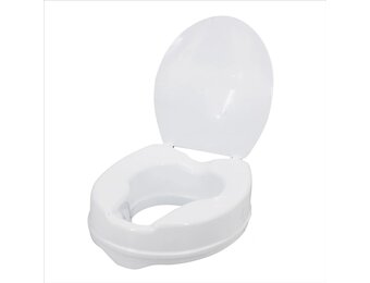 Toiletbril voor volwassenen, verhoogde toiletbril, 12 cm, met afdekking, geschikt voor ouderen, zwangere vrouwen, revalidatieverzorgers enz.