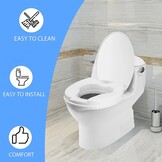 Toiletbril voor volwassenen, verhoogde toiletbril, 12 cm, met afdekking, geschikt voor ouderen, zwangere vrouwen, revalidatieverzorgers enz.
