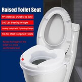 Toiletbril voor volwassenen, verhoogde toiletbril, 12 cm, met afdekking, geschikt voor ouderen, zwangere vrouwen, revalidatieverzorgers enz.