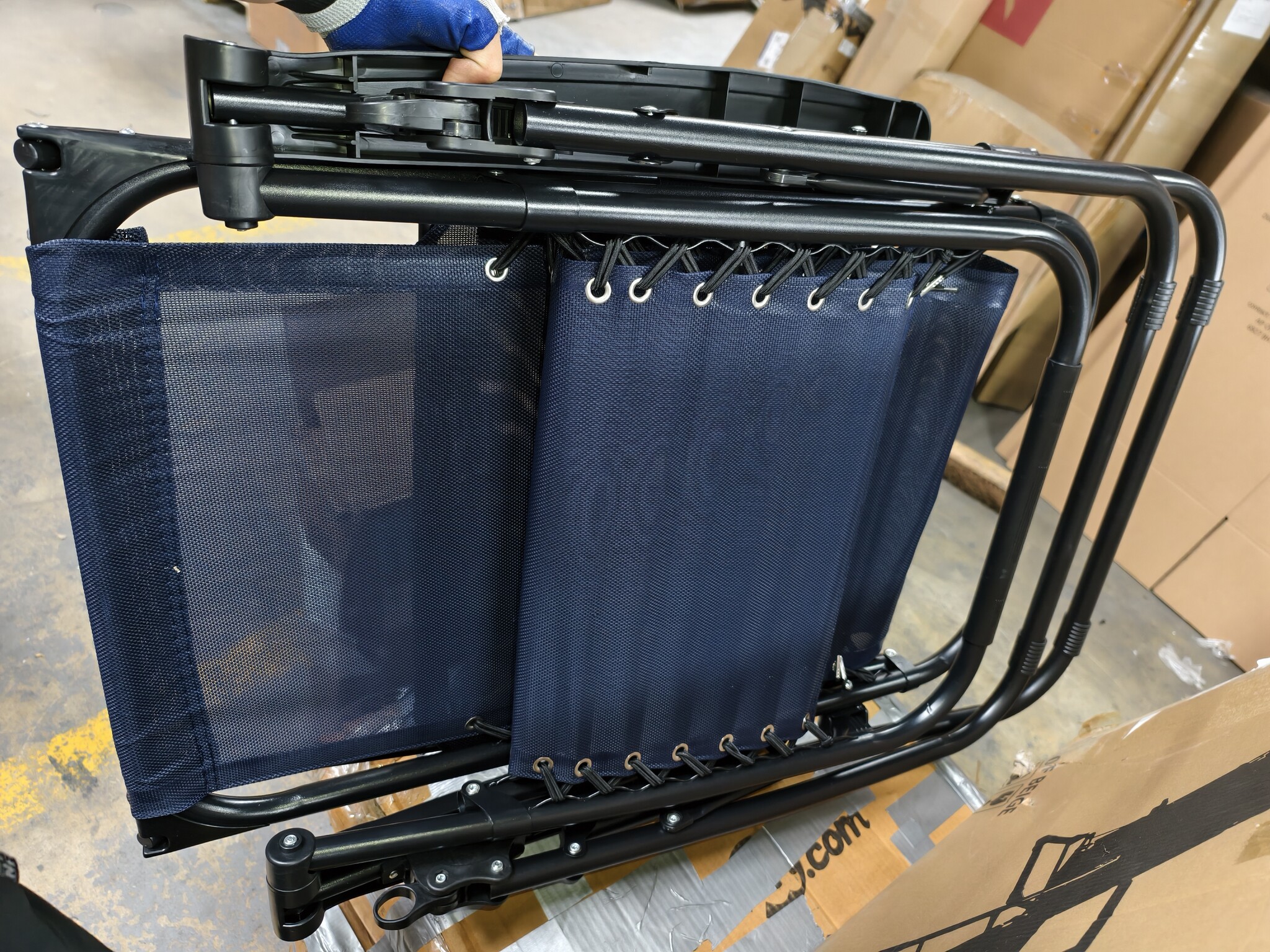 Ligstoel Zero Gravity met zonnedak – Blauw