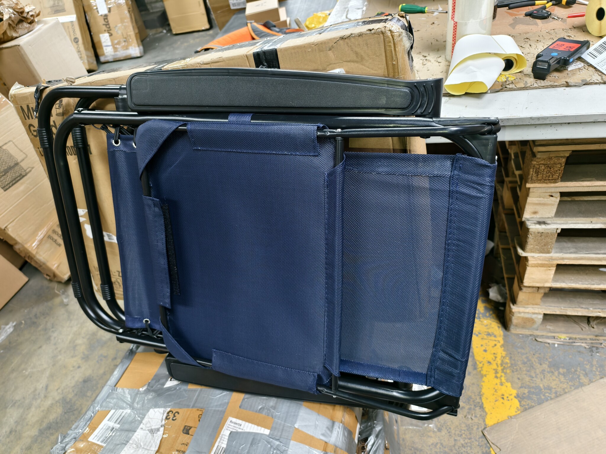 Ligstoel Zero Gravity met zonnedak – Blauw