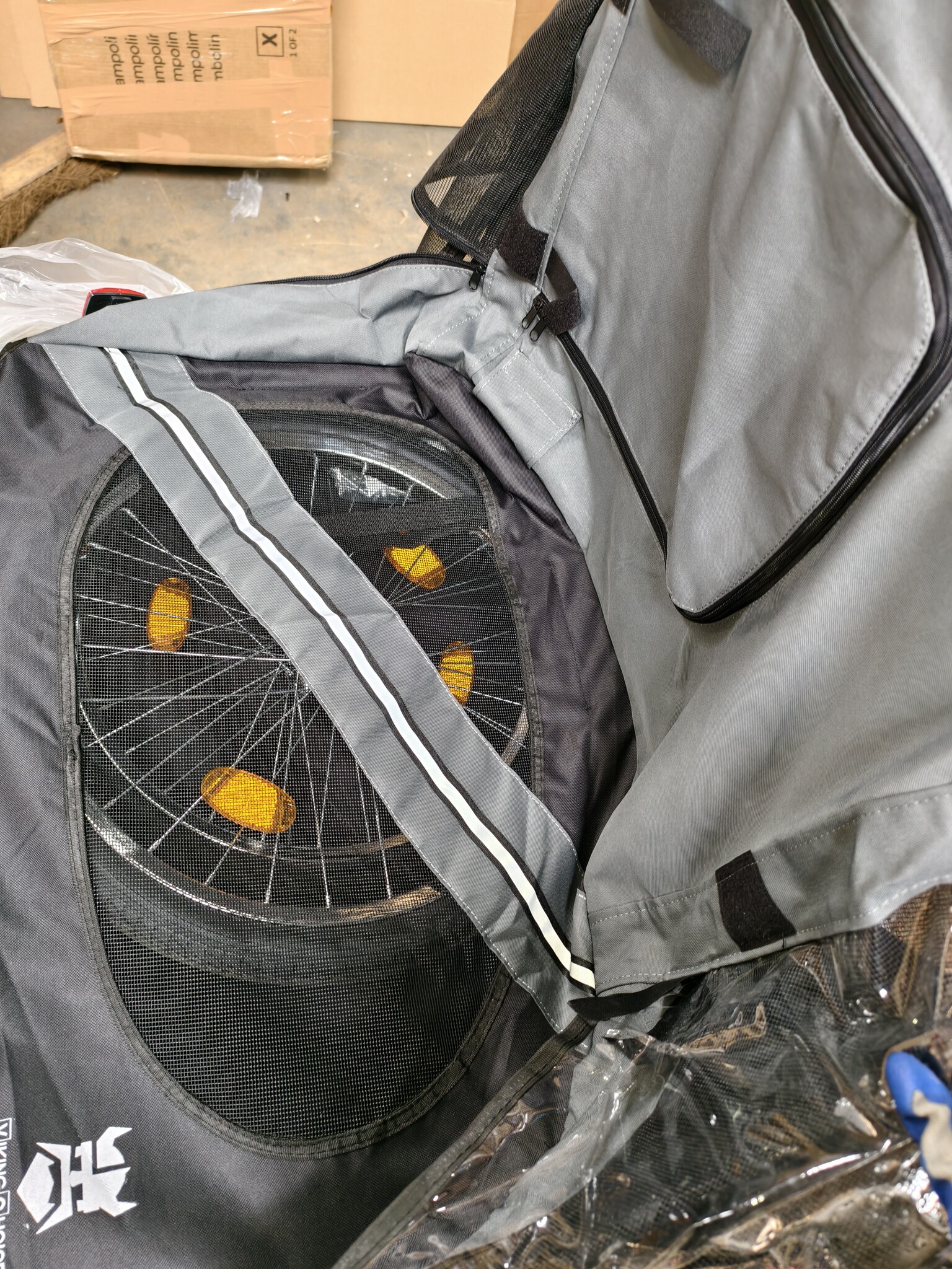 Fietskar hondenkar opvouwbaar voor huisdieren grijs zwart tot 40 kg