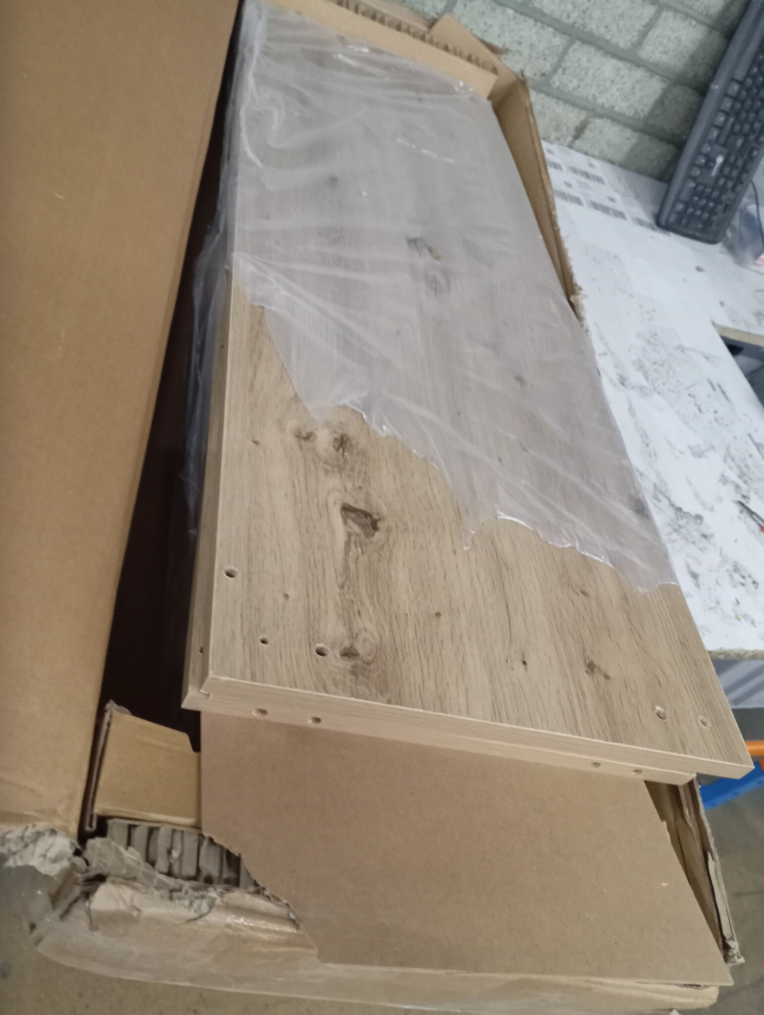 VidaXL Wandtafel met Lade & Plank - Artisanaal Eiken (54% Korting)