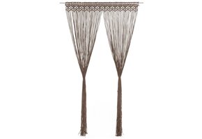 Macramé Gordijn Katoen Taupe 140x240 cm - 40% Korting