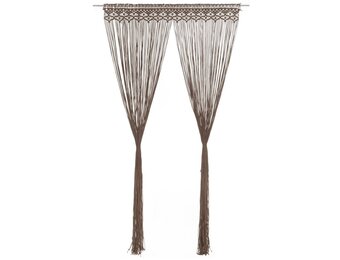vidaXL Gordijn macramé 140x240 cm katoen taupe