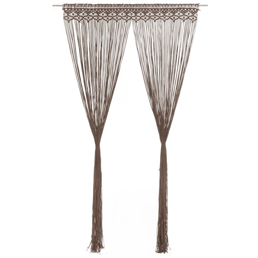 Macramé Gordijn Katoen Taupe 140x240 cm - 34% Korting!