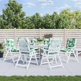 vidaXL Stoelkussens 6 Stuks - Lage Rug, Bladpatroon, Oxford Stof - 30% Korting!