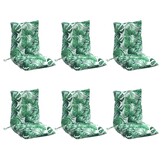 vidaXL Stoelkussens 6 st lage rug bladpatroon oxford stof