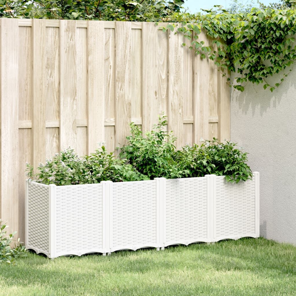 vidaXL Plantenbak 160x40x53 cm polypropeen wit