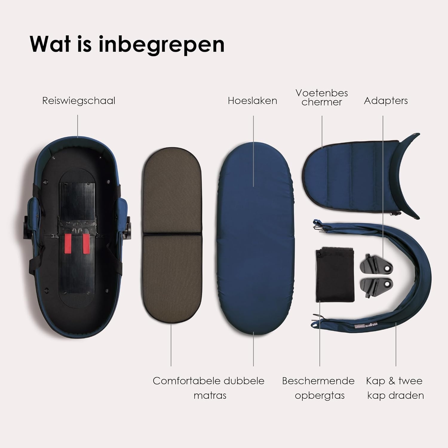 BABYZEN YOYO Reiswieg - Navy Blauw - Inclusief matras en zonnekap