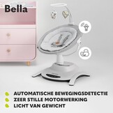 LIONELO Bella Elektrische Babywipstoel tot 9 kg – 360° Draaibare Zitting – 6 Schommelstanden & 5 Snelheden – 12 Melodieën – Automatische Bewegingsdetectie – 3 Ligposities – Afstandsbediening – Grijs