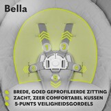 LIONELO Bella Elektrische Babywipstoel tot 9 kg – 360° Draaibare Zitting – 6 Schommelstanden & 5 Snelheden – 12 Melodieën – Automatische Bewegingsdetectie – 3 Ligposities – Afstandsbediening – Grijs