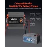 VEVOR DC-DC Acculader 12V 30A - 375W - Zwart - Geschikt voor Lithium, AGM, Gel en Loodaccu's