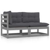 2-delige Loungeset Grenenhout & Kussens - 41% Korting!