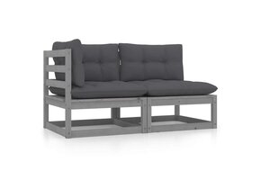 2-delige Loungeset Grenenhout & Kussens - 41% Korting!