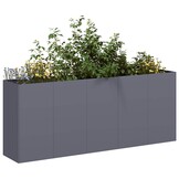 Antraciete Stalen Plantenbak 200x40x80 cm - 35% Korting!