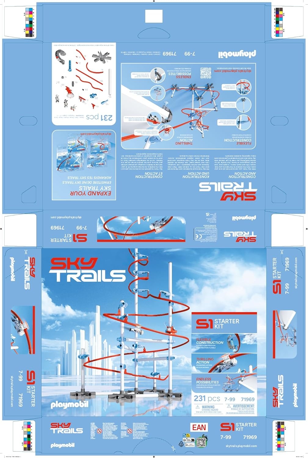 Sky Trails Starterkit, bouwspeelgoed voor fantasierijke routes en avonturen, bouw je eigen wereld, voor eindeloos speelplezier, voor actiefans en bouwliefhebbers