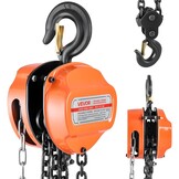 VEVOR Trekkoord met 2 T draagvermogen, handketting, 3 m hefhoogte, hoes met G80-ketting, krachtige takel, handmatige takel voor garages, magazijnen, automobielmachines, oranje