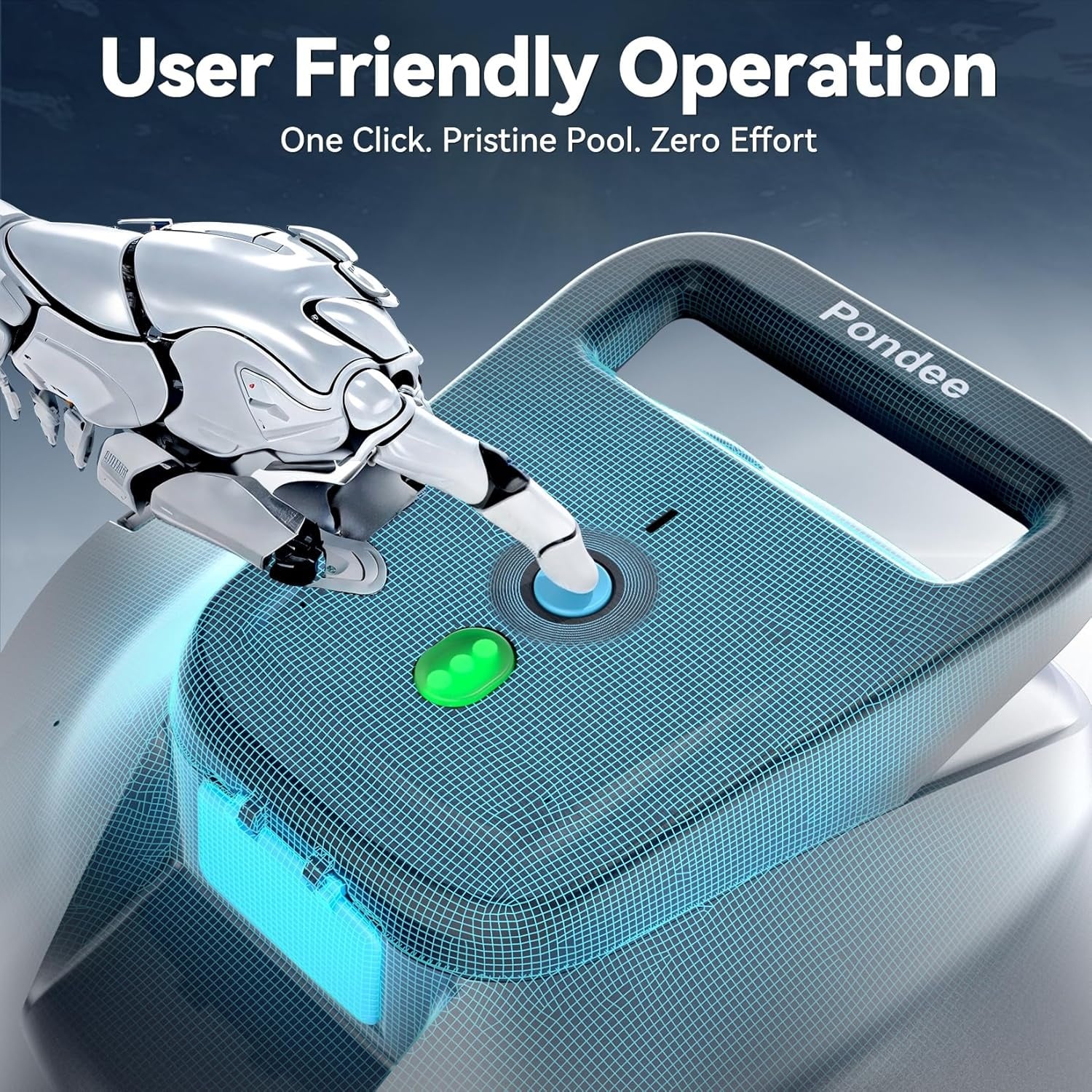 WaveRobo X1 Zwembadrobot, ingebouwde batterij met 4000 mAh, 44,4 Wh, 120 minuten duur, blauw