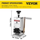 VEVOR Handmatige Draadstripper - Voor kabels van 1,5 tot 25 mm - Metallic