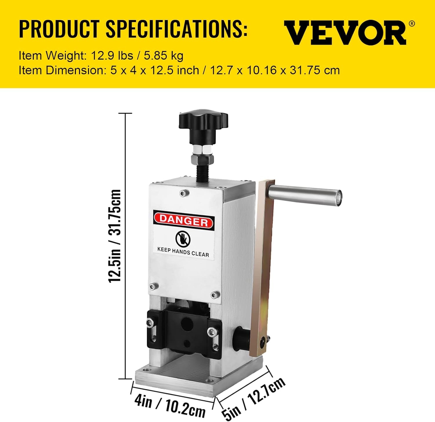VEVOR Handmatige Draadstripper - Voor kabels van 1,5 tot 25 mm - Metallic