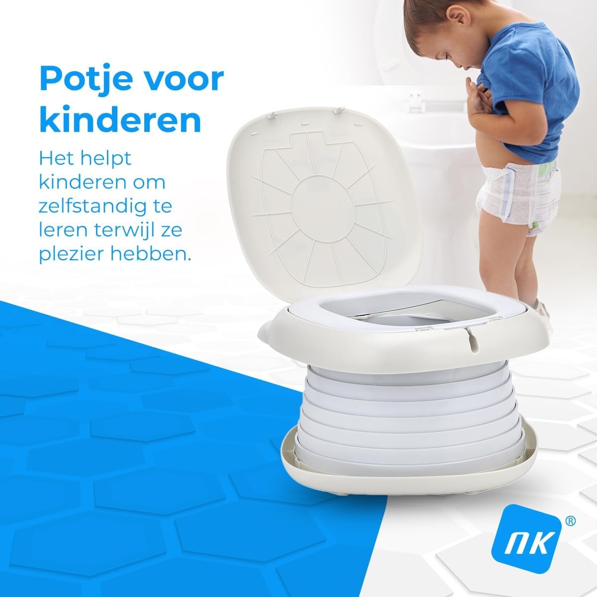 NK Kinderpotje Grijs - Opvouwbaar en Draagbaar - Geschikt vanaf 1 Jaar