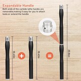 Carbide houtdraaibeitel set met verwisselbare bladen en handvat