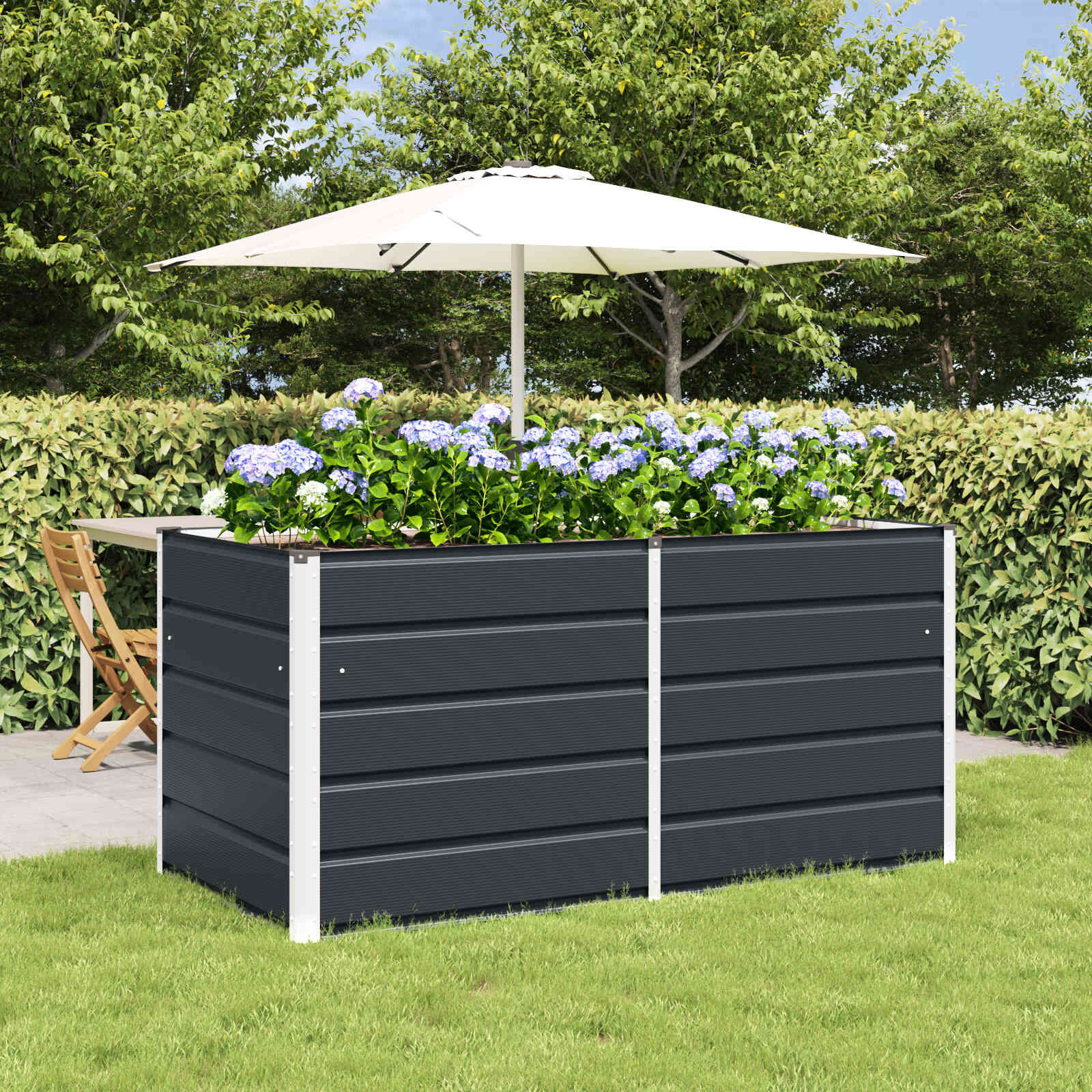 vidaXL Plantenbak Staal Antraciet 160x80x75cm - 58% Korting!