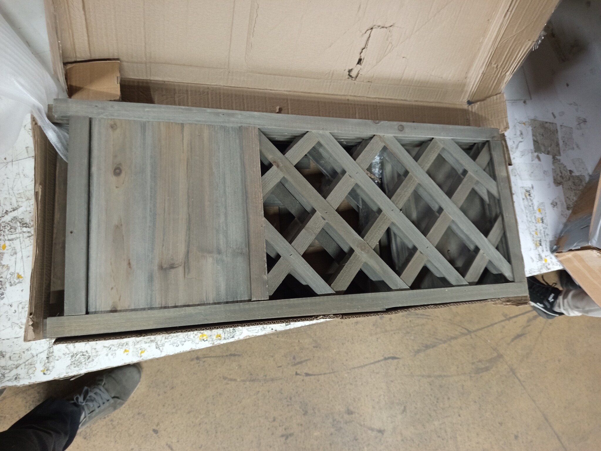 vidaXL Latwerkplantenbak hoekmodel 40x40x150 cm vurenhout grijs