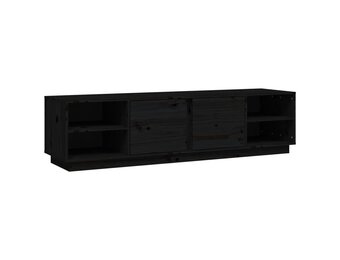 vidaXL Tv-meubel 156x40x40 cm massief grenenhout zwart
