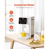 VEVOR Instant warmwaterdispenser, aanrecht kokend water dispenser met instelbare 6 temperaturen en 7 watervolumes, 100 oz verwijderbare watertank, snelle verwarming met touchscreen en kinderslot voor