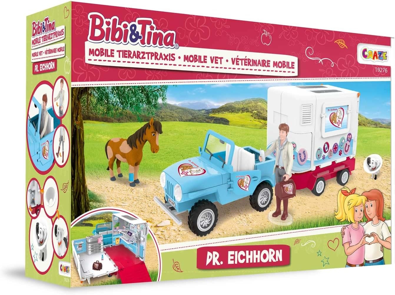 CRAZE Bibi en Tina speelset mobiel dierenarts station Dr. Eichhorn paarden speelgoed dokter speelfiguren Martinshof meisjes cadeau spellen vanaf 3 jaar 19276