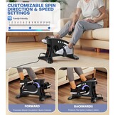 MOSUNY Elektrische Mini Hometrainer - Zwart/Wit - Met 15 Snelheden en Afstandsbediening